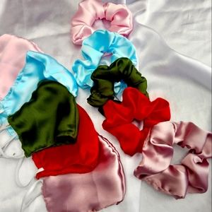 Pack of 5 scrunchie and mask combo